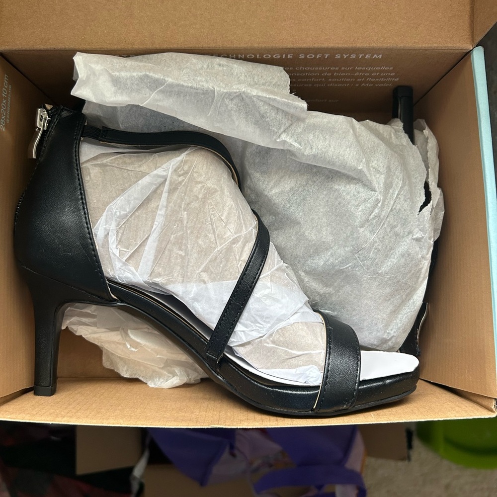 Black Strappy Heeled Sandals